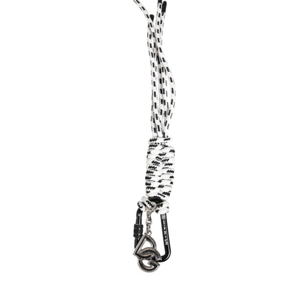 Dolce & Gabbana Black White Polyester Tape String DG Logo Keychain Keyring