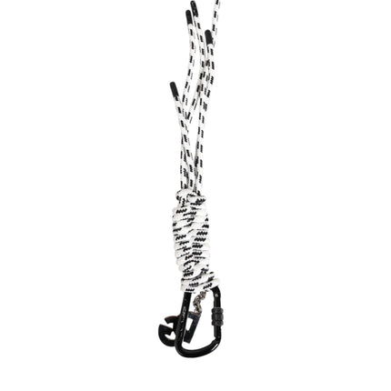 Dolce & Gabbana Black White Polyester Tape String DG Logo Keychain Keyring