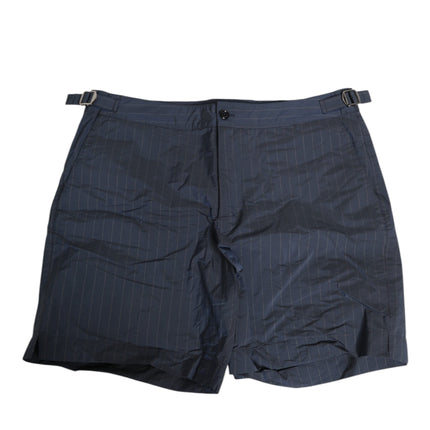Dolce & Gabbana Navy Blue Polyester Pinstripe Men Shorts Swimwear