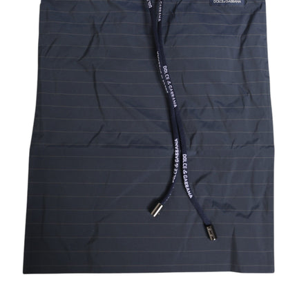 Dolce & Gabbana Navy Blue Polyester Pinstripe Men Shorts Swimwear