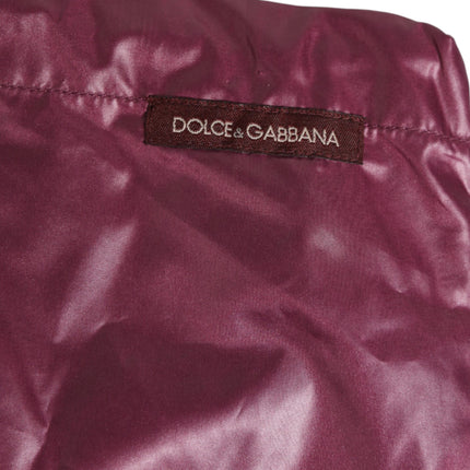 Dolce & Gabbana Burgundy Polyester Logo Embossed Crest Swimwear