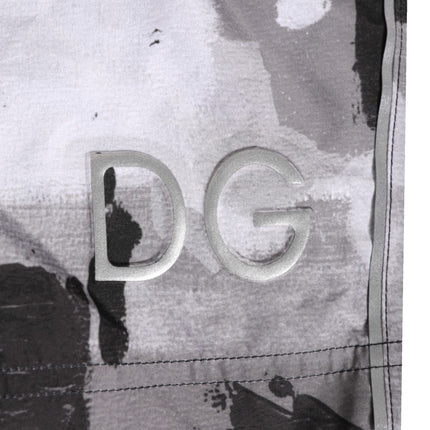 Dolce & Gabbana Black White Camouflage DG Logo Men Swimwear