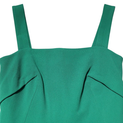 Dolce & Gabbana Dark Green Sleeveless Rayon Bodycon Dress