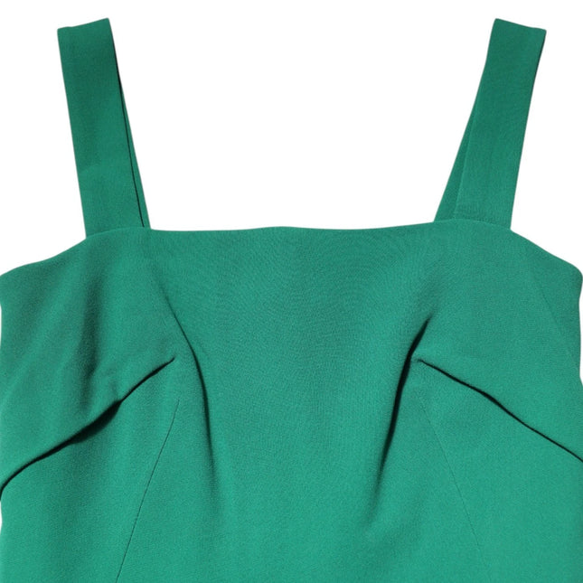 Dolce & Gabbana Dark Green Sleeveless Rayon Bodycon Dress