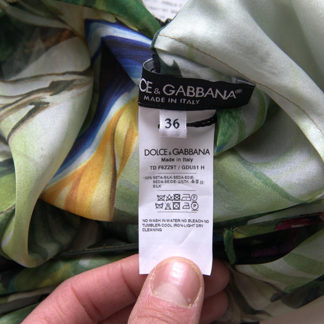 Dolce & Gabbana Multicolor Silk Jungle Print Women Maxi Dress