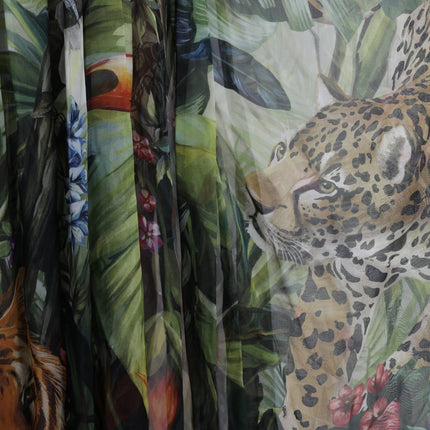 Dolce & Gabbana Multicolor Silk Jungle Print Women Maxi Dress