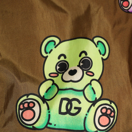 Dolce & Gabbana Brown Multicolor Teddy Bear Men Shorts Swimwear