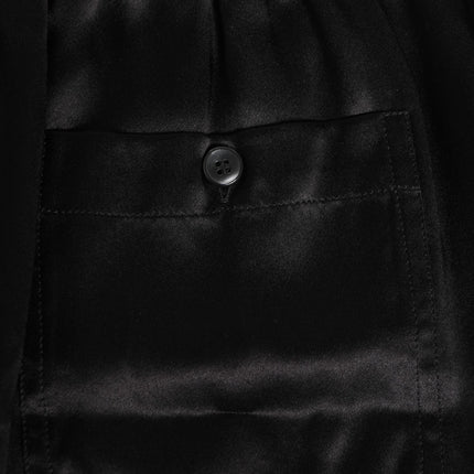 Dolce & Gabbana Black Silk Satin Elastic Men Boxer Short Swimwear