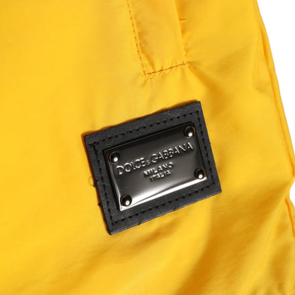 Dolce & Gabbana Yellow Nylon Logo Plaque Boxer Shorts Swimwear