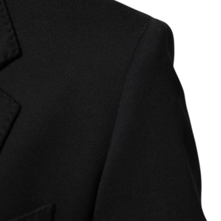 Dolce & Gabbana Dark Blue Cotton Men Jacket Coat Blazer Suit