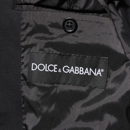 Dolce & Gabbana Dark Blue Cotton Men Jacket Coat Blazer Suit