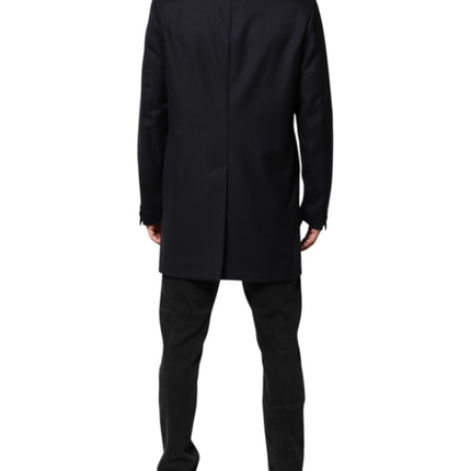 Dolce & Gabbana Dark Blue Wool Men Jacket Coat Blazer Suit