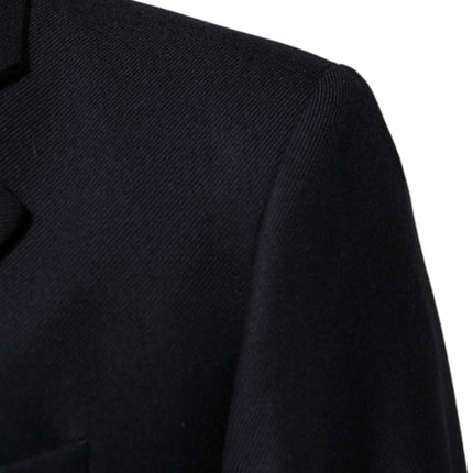 Dolce & Gabbana Dark Blue Wool Men Jacket Coat Blazer Suit