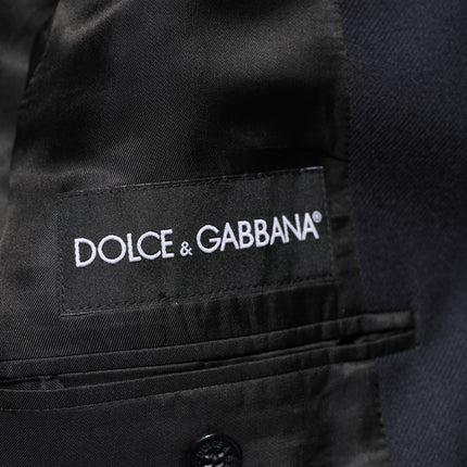 Dolce & Gabbana Dark Blue Wool Men Jacket Coat Blazer Suit