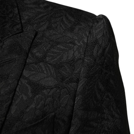Dolce & Gabbana Black 3 Piece Brocade Jacquard Suit MARTINI