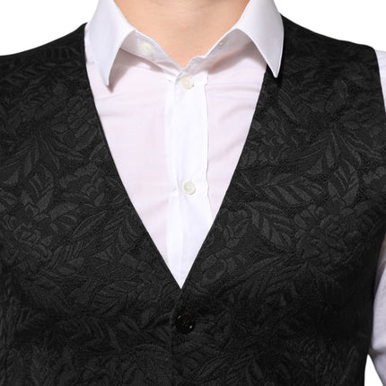 Dolce & Gabbana Black 3 Piece Brocade Jacquard Suit MARTINI