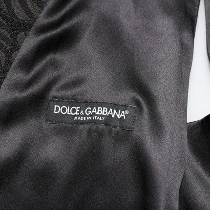 Dolce & Gabbana Black 3 Piece Brocade Jacquard Suit MARTINI
