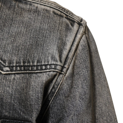 Dolce & Gabbana Black Washed Cotton Snap Long Sleeve Casual Shirt