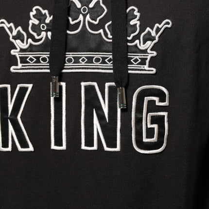 Dolce & Gabbana KING Black Orchid Floral Crown Logo Hoodie Sweater