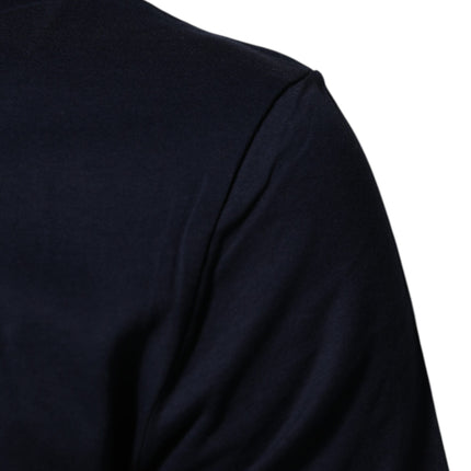 Dolce & Gabbana Dark Blue Cotton DG Logo Print Men’s Top T-shirt