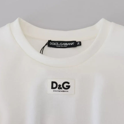 Dolce & Gabbana White Cotton Corset Stretch Top  T-shirt