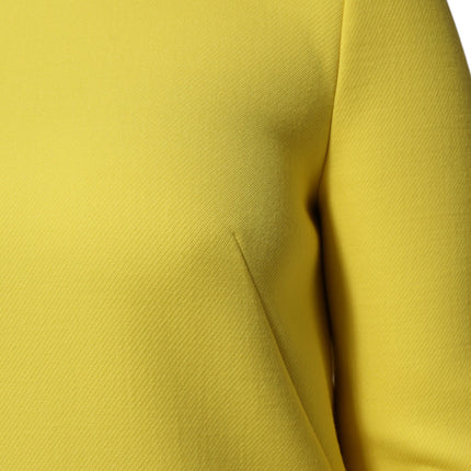 Dolce & Gabbana Yellow Viscose Acetate Mini Long Sleeve Dress
