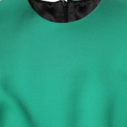 Dolce & Gabbana Green Viscose Acetate Mini Long Sleeve Dress