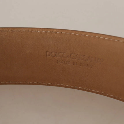 Dolce & Gabbana Brown Leather Gold Metal Oval Buckle Belt