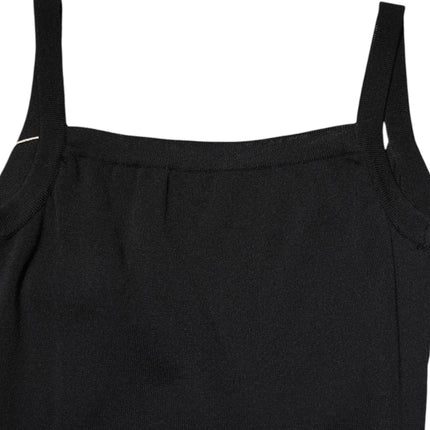 Laneus Black Square Neck Bodycon Ruched Mini Dress
