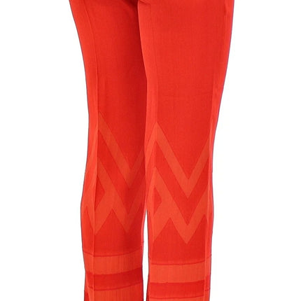 Versace Collection Red Pants Cropped 3/4 Short Nude Capri Pants