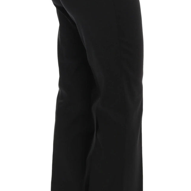 BENCIVENGA Black Stretch Straight Fit Dress Trousers Pants