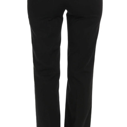 BENCIVENGA Black Stretch Straight Fit Dress Trousers Pants