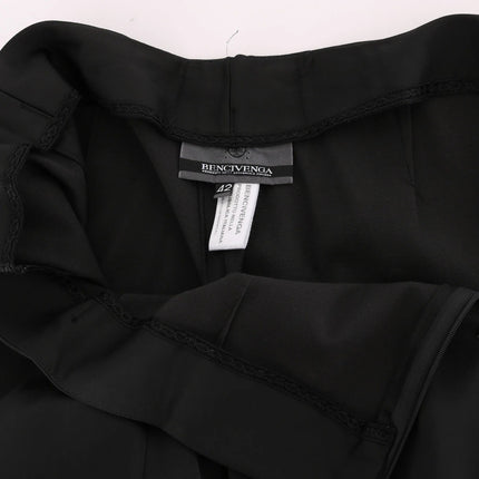 BENCIVENGA Black Stretch Straight Fit Dress Trousers Pants