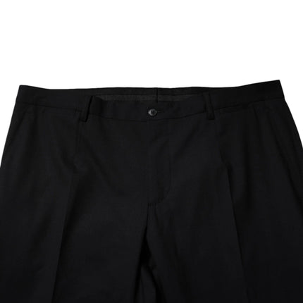 Dolce & Gabbana Black Wool Formal Dress Men Trousers Pants