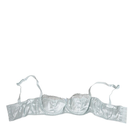 Dolce & Gabbana Light Blue Silk Semi-Padded Balconette Underwear