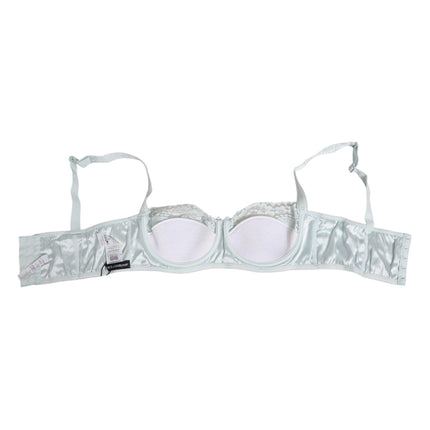 Dolce & Gabbana Light Blue Silk Semi-Padded Balconette Underwear