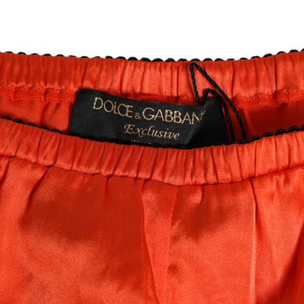 Dolce & Gabbana Red Silk Satin Lace Shorts Underwear