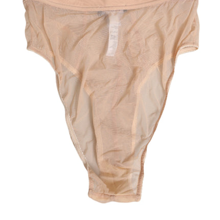Dolce & Gabbana Beige Sheer Mesh High Waist Panty Underwear