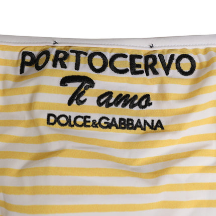 Dolce & Gabbana White Yellow Stripe Tie Side Logo Underwear