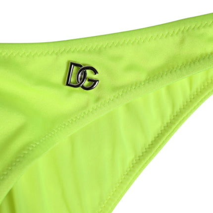 Dolce & Gabbana Neon Green DG Logo Swim Briefs Women Underwear