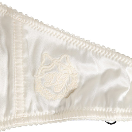 Dolce & Gabbana White Silk Satin Balconnet Lingerie Bra Underwear