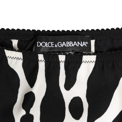 Dolce & Gabbana Black White Zebra Print Slip Briefs Underwear