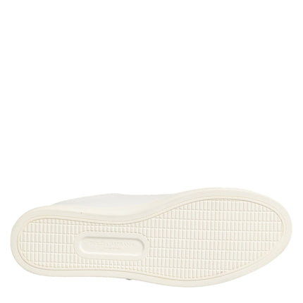 Dolce & Gabbana White Leather Sacred Heart Patch Sneakers Shoes