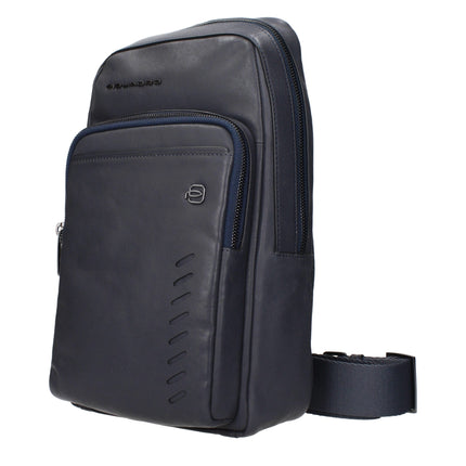 Piquadro Blue Leather Crossbody Bag