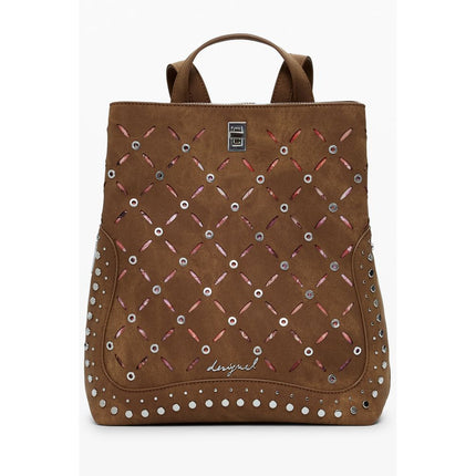 Desigual Marrone Poliuretano Women Backpack