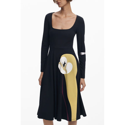 Desigual Black Cotton Women Dress