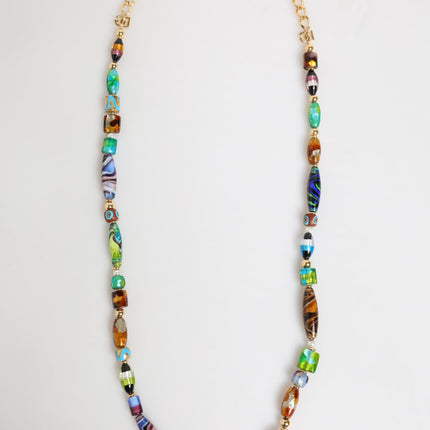Dolce & Gabbana Multicolor Murano Glass Beads Brass Women Jewelry Necklace