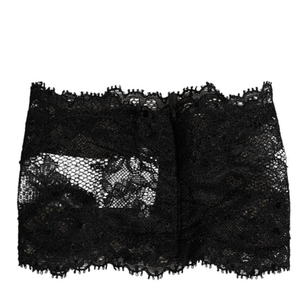 Dolce & Gabbana Black Lace Neck Scarf