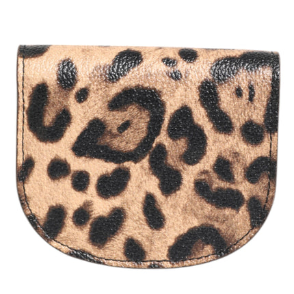 Dolce & Gabbana Brown Leopard Print Calf Leather Small Coin Purse Wallet