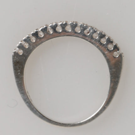 Nialaya Sterling Silver 925 Band Pave CZ Crystal Eternity Ring